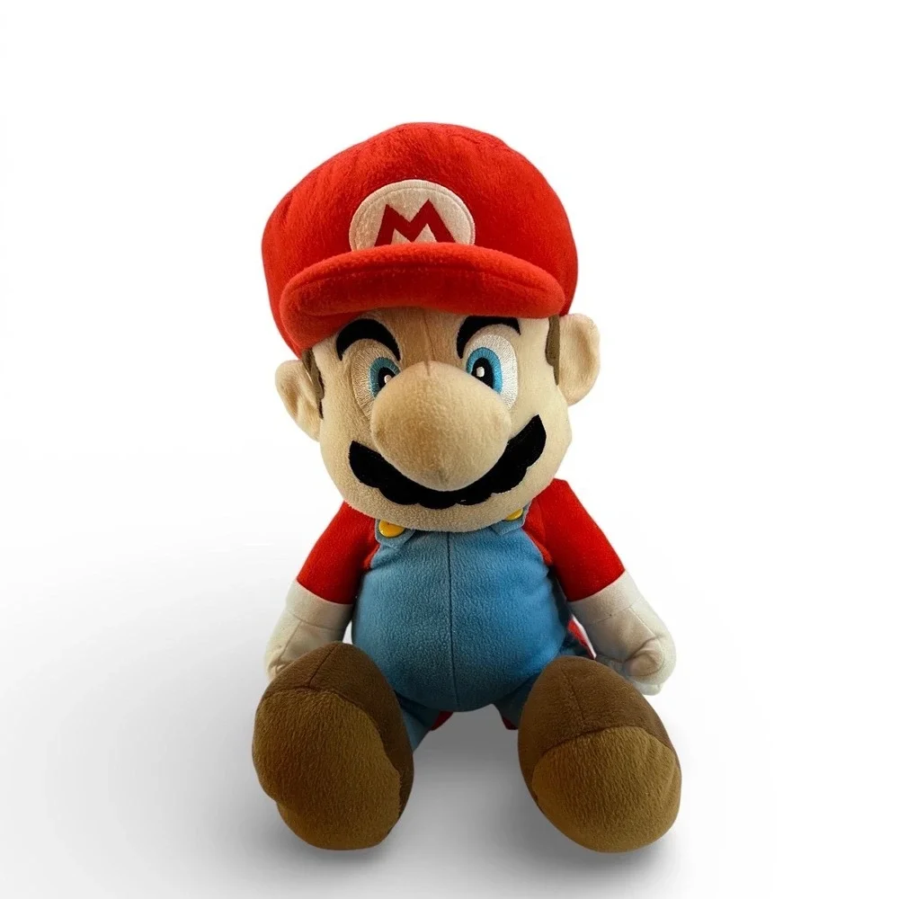 Nintendo Super Mario Plush Backpack Kids 15in Red Blue Excellent Video Game Toy
